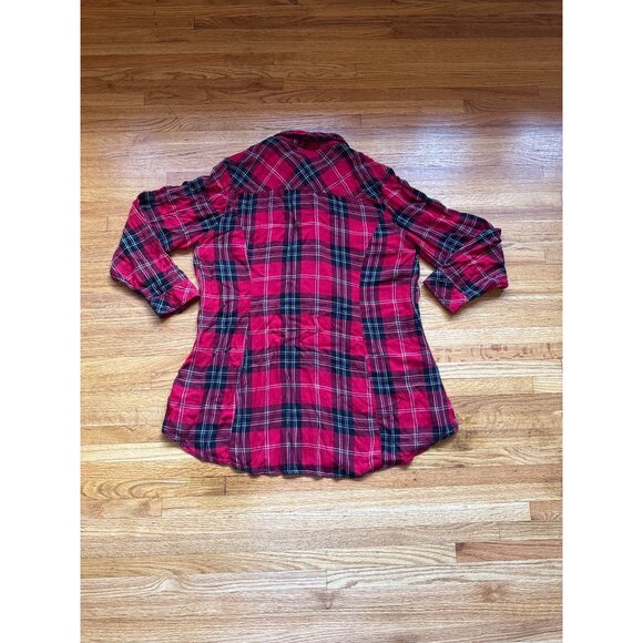 Red & Black Plaid Button-Up Shirt Size 1 By Torrid - Picture 7 of 9